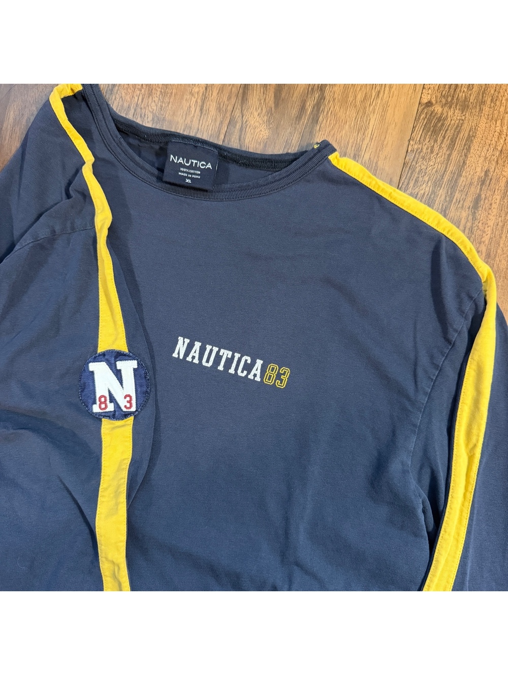 Vintage Y2K Nautica Surfwear Long Sleeve Shirt Striped Tee XL Sleeve Hit